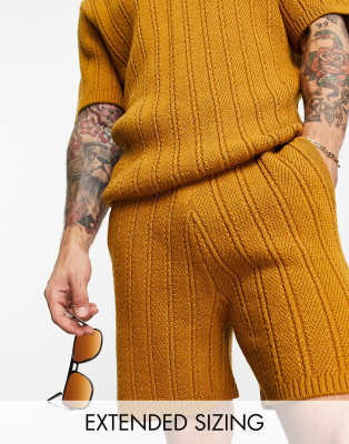 ASOS DESIGN - Gebreide legging in bruin, deel van co-ord set