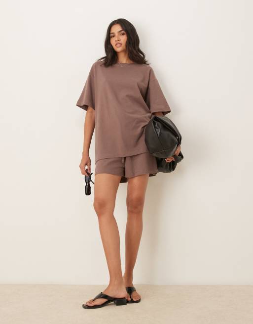 ASOS DESIGN - Gebreide shorts in bruin, deel van co-ord set, 2 van 5