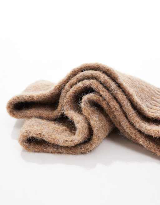 ASOS DESIGN - Gebreide sjaal van wolmix in camel, 4 van 4