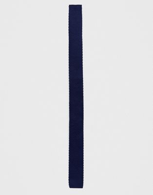 ASOS DESIGN - Gebreide stropdas in marineblauw