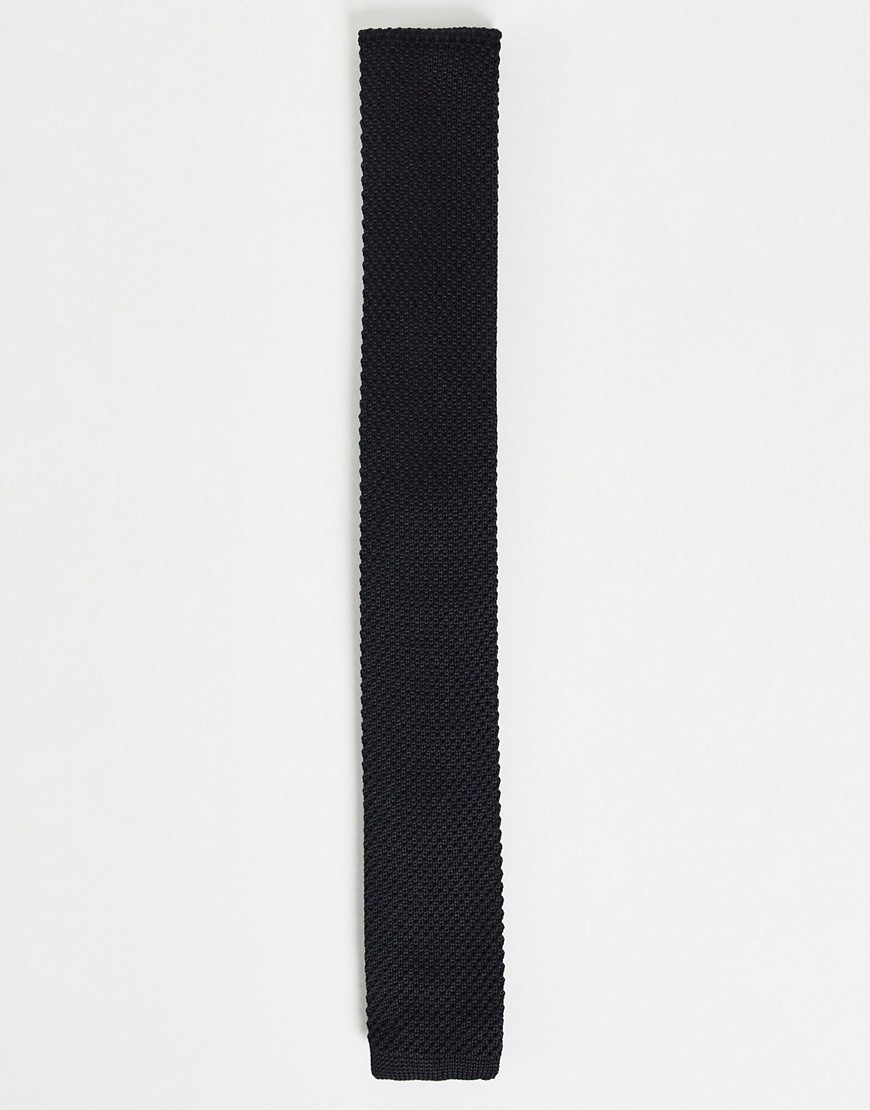 ASOS DESIGN - Gebreide stropdas in zwart