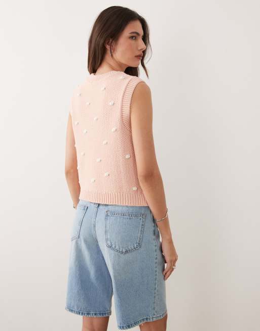 ASOS DESIGN - Gebreide tanktop met stippen in roze, 3 van 4