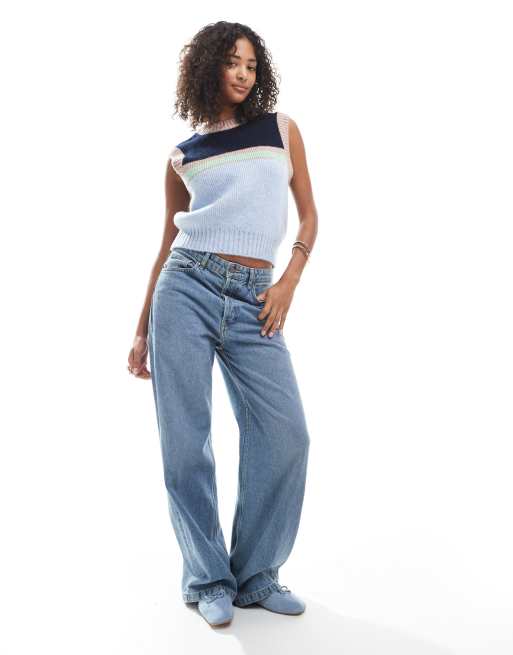 ASOS DESIGN - Gebreide tanktop met strepen in blauw, 2 van 4