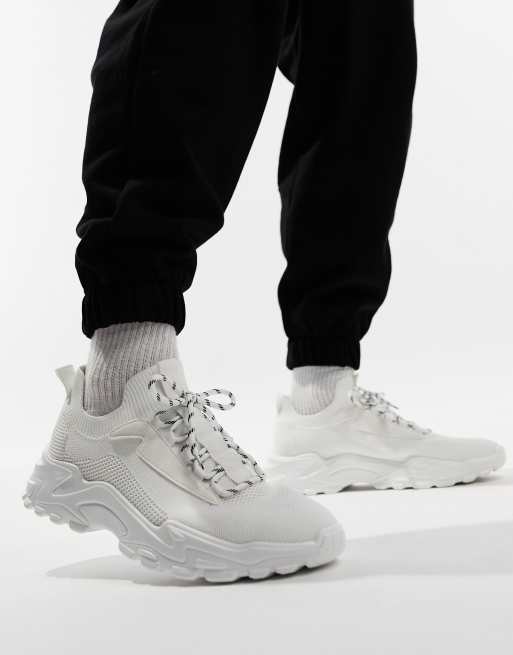 ASOS DESIGN - Gebreide tech-sneakers in wit