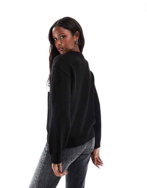 ASOS DESIGN - Gebreide trui met Copenhagen-motief in zwart, 4 van 4