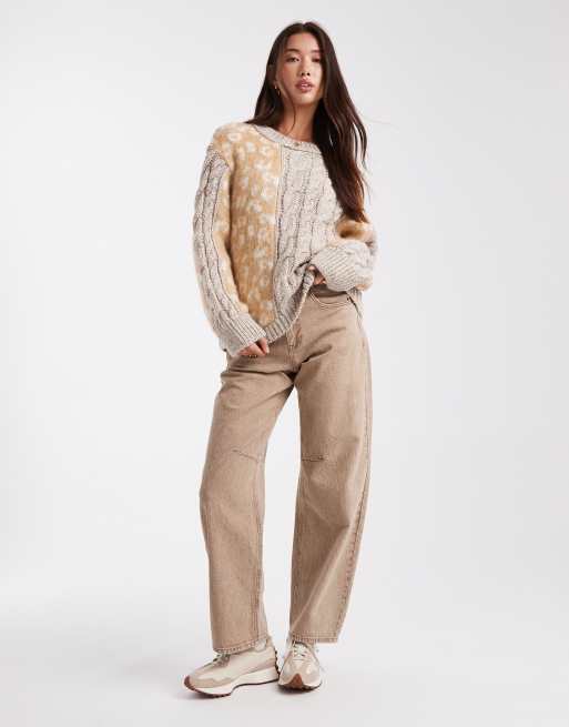 ASOS DESIGN - Gebreide trui met gemengde kabelsteek en dierenprint, 3 van 4
