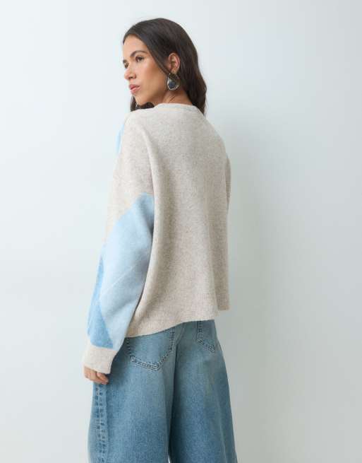 ASOS DESIGN gebreide trui met lange mouwen in multi, 5 van 5