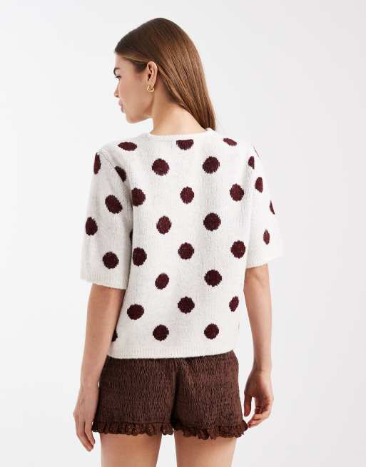 ASOS DESIGN - Gebreide trui met rode stippen, 4 van 4