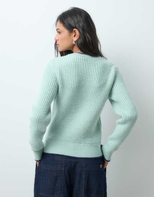 ASOS DESIGN gebreide trui met ronde hals in aqua, 4 van 10
