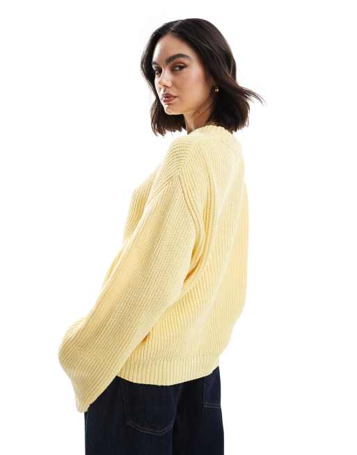 ASOS DESIGN - Gebreide visserstrui in lichtgeel, 3 van 4