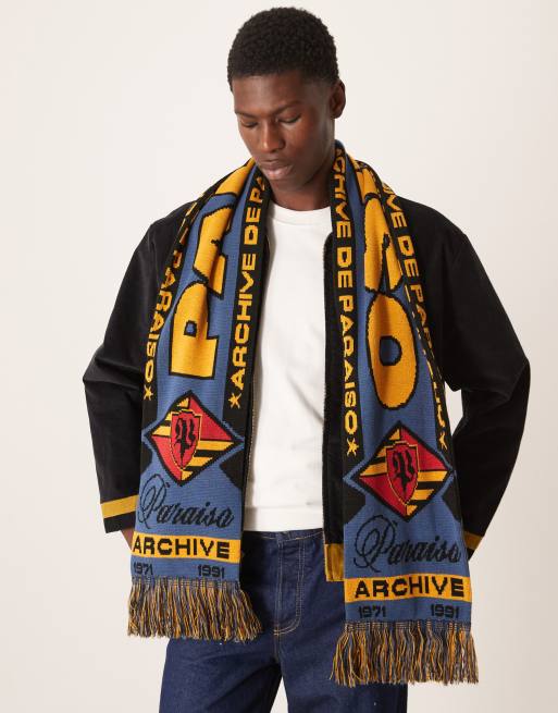 ASOS DESIGN - Gebreide voetbalsjaal met grafische Paraiso-print, 3 van 3