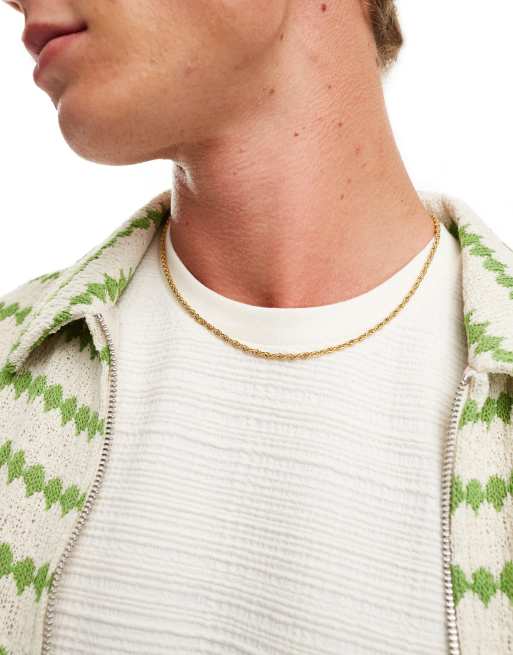 ASOS DESIGN - Gedraaide schakelketting van waterbestendig roestvrij staal in goudkleur 