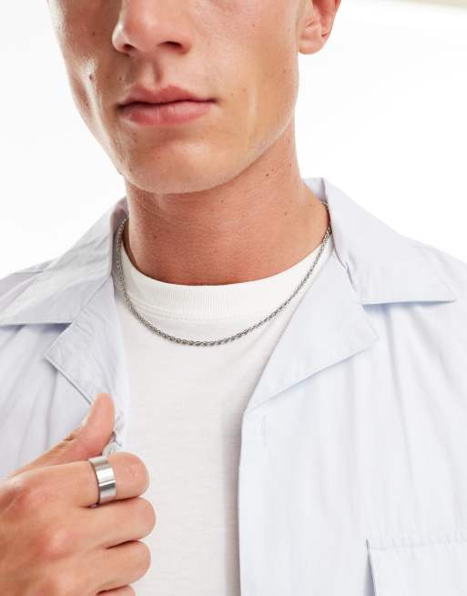 ASOS DESIGN - Gedraaide schakelketting van waterbestendig roestvrij staal in zilverkleur 