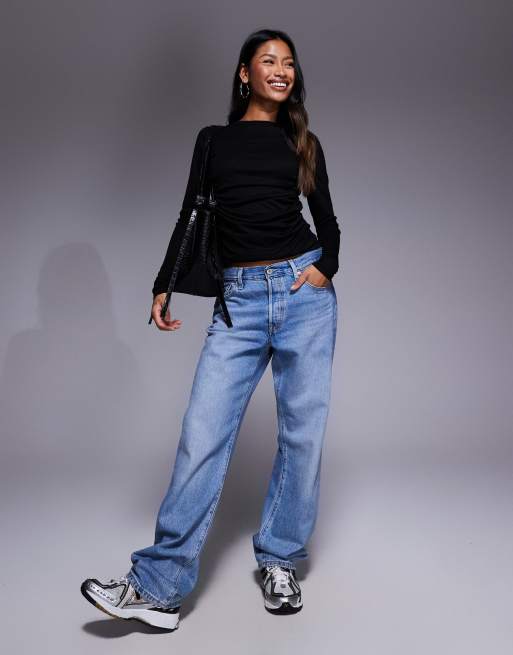 ASOS DESIGN - Gedrapeerde top van zachte jersey met lange mouwen in zwart, 4 van 4