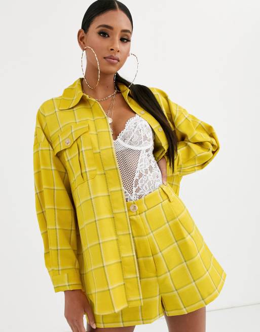 ASOS DESIGN - Shacket en kostuum met short met gele ruiten, 2 van 2