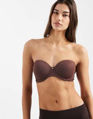 ASOS DESIGN - Geformter Multiway-BH in Schokobraun mit abnehmbaren Trägern-Brown