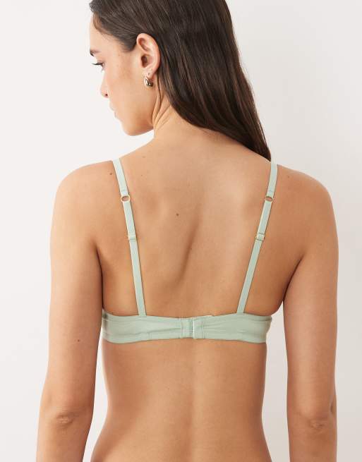 ASOS DESIGN – Geformter T-Shirt-BH in Salbeigrün mit Anhängerdetail, 2 von 4
