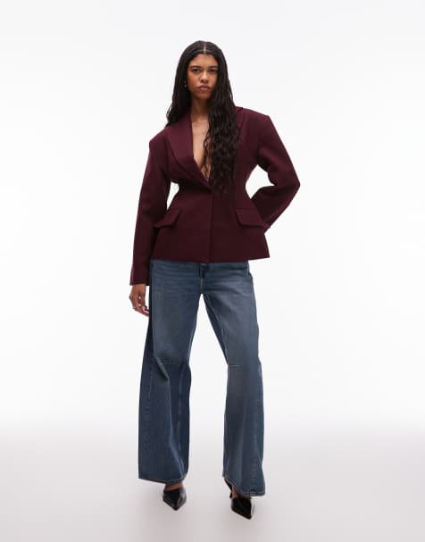 ASOS DESIGN – Geformter, taillierter Blazer in Pflaume - view 1