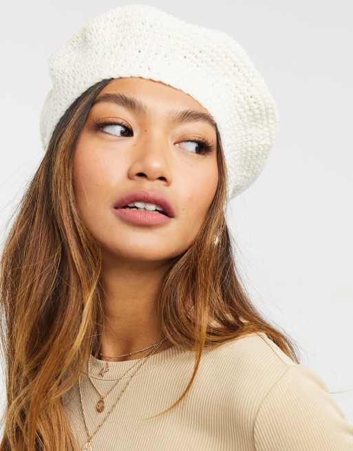 ASOS DESIGN - Gehaakte baret in wit, 3 van 4