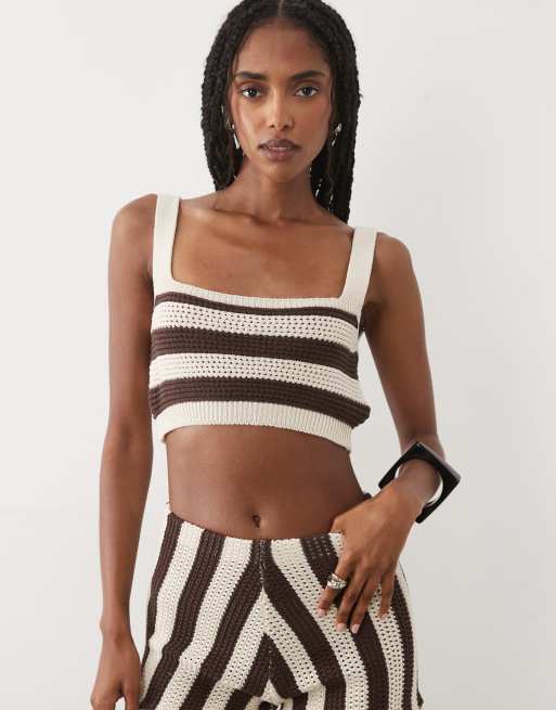 ASOS DESIGN - Gehaakte bh-top met strepen, deel van co-ord set, 3 van 3
