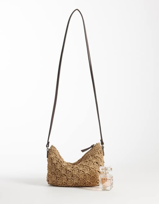 ASOS DESIGN - Gehaakte crossbody tas van stro met schelpmotief in naturel, 2 van 4