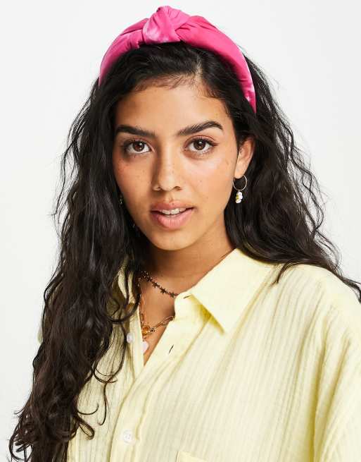 ASOS DESIGN - Geknoopte haarband in roze met tie-dye print