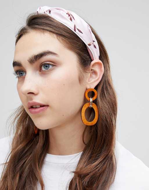 ASOS Design - Geknoopte hoofdband met roze bloemenprint