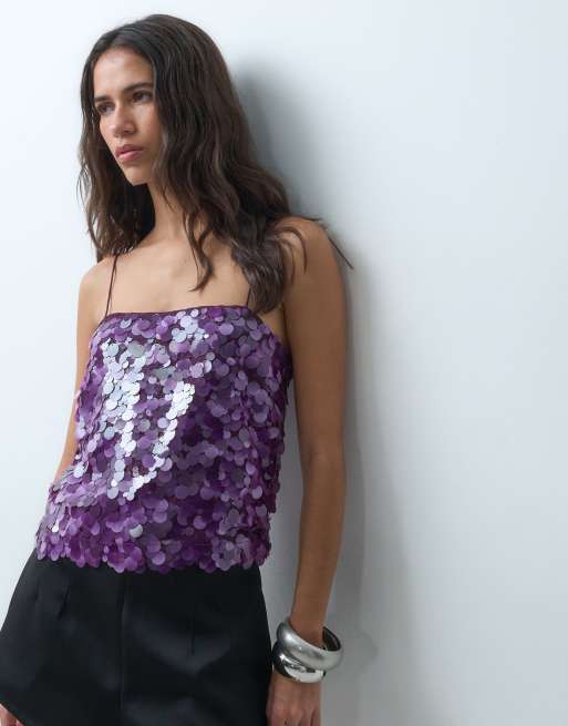 ASOS DESIGN gelaagde camitop met lovertjes en vierkante hals, 5 van 5