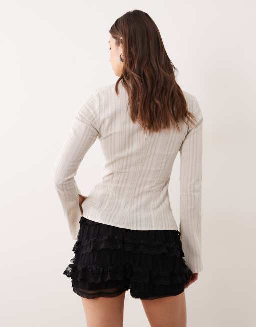 ASOS DESIGN - Gelaagde microshort met ruches in zwart, 5 van 5