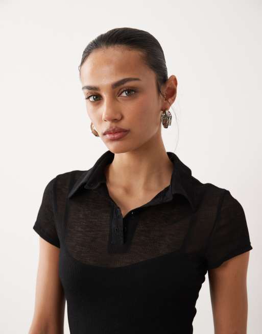 ASOS DESIGN - Gelaagde mini jurk met korte mouwen in zwart, 2 van 4