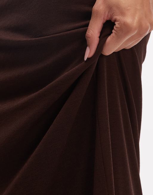 ASOS DESIGN - Gelaagde nauwsluitende rok in chocoladebruin, deel van co-ord set, 2 van 5