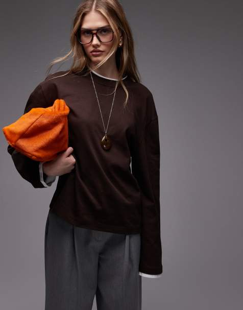 ASOS DESIGN - Gelaagde rechte skatertop in bruin - view 1