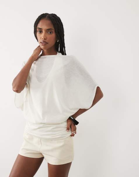 ASOS DESIGN - Gelaagde top met ingenomen taille in crème - view 1