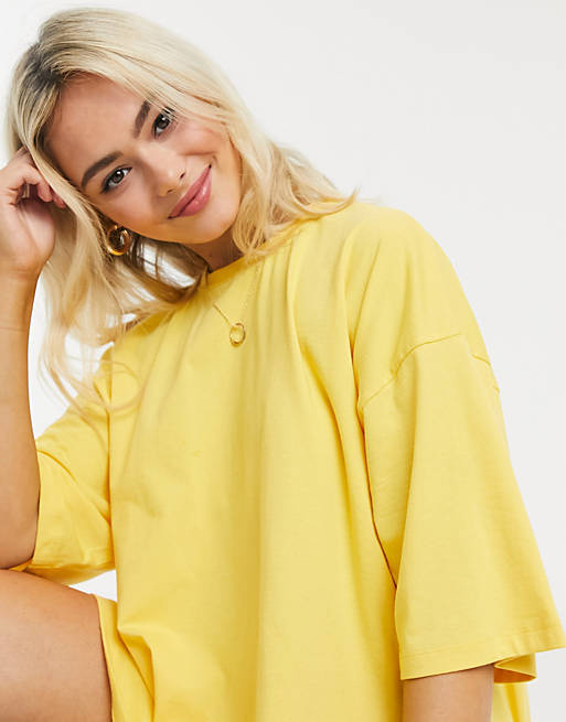 ASOS DESIGN – Gelbes T-Shirt-Kleid im Oversize-Stil | ASOS