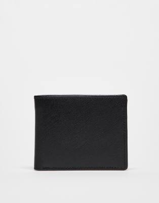 ASOS DESIGN – Geldbörse aus Saffiano-Leder in Schwarz - view 1