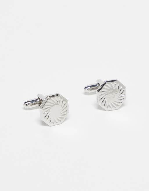 ASOS DESIGN - Gemelli argentati con design in rilievo