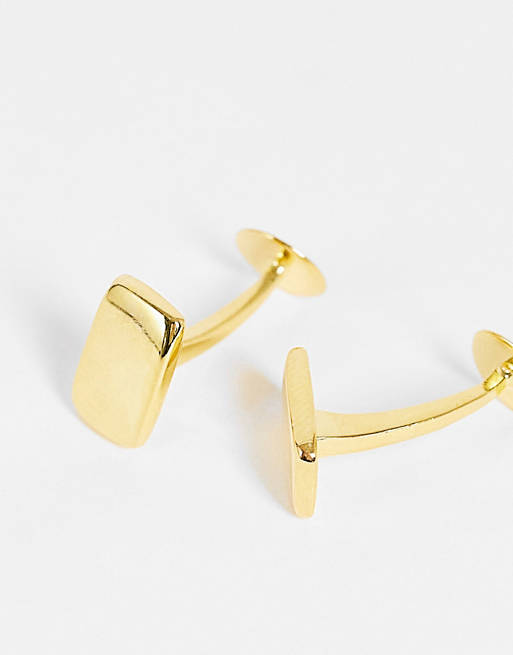 Gemelli rettangolari in argento sterling dorato Asos Uomo Accessori Cravatte e accessori Gemelli 