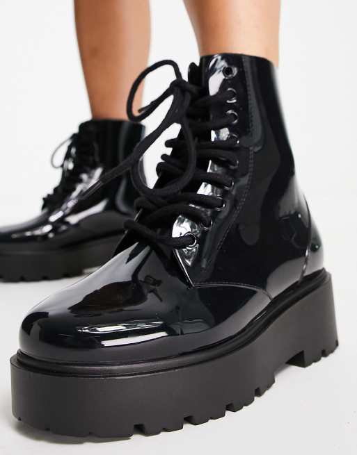 Black lace up boots clearance asos