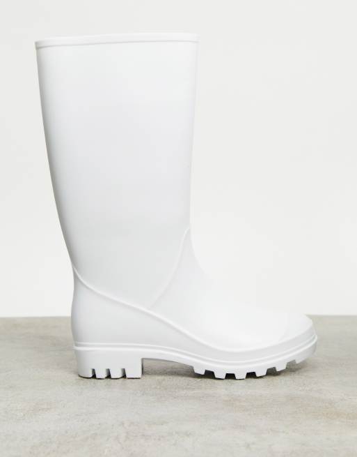 ASOS DESIGN Genie pull on wellies in matte white