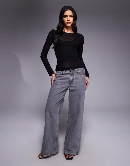ASOS DESIGN - Gennemsigtig sort top i gazestof med dobbeltlag, 2 af 4