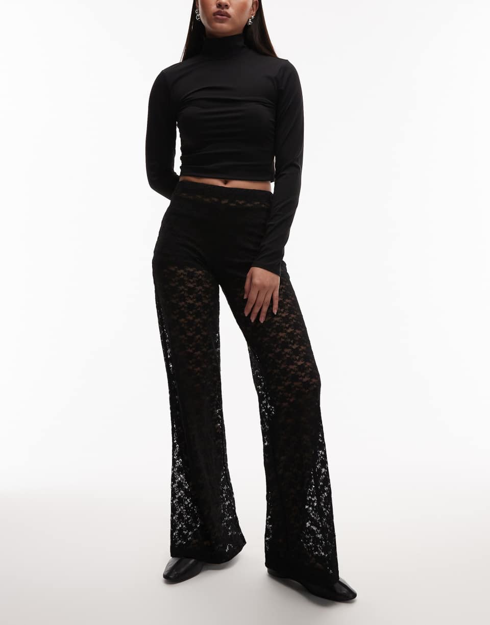 Black lace trousers