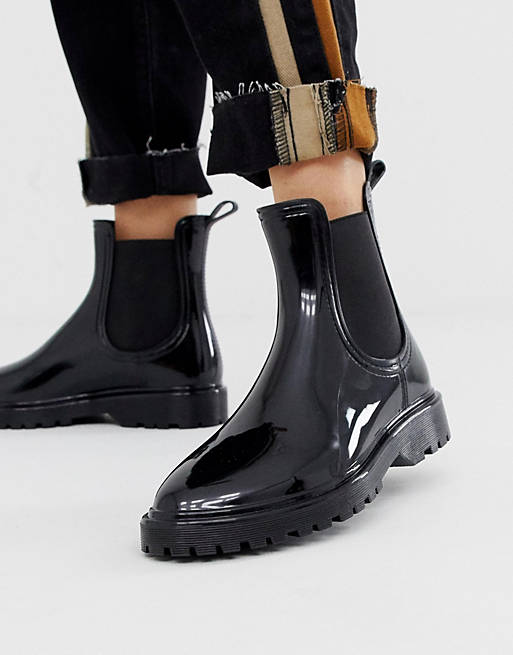 ASOS DESIGN Gentle chunky chelsea rain boots
