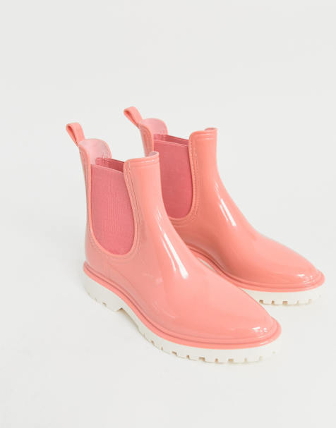 white chelsea rain boots