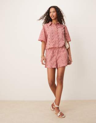 Asos Design Geo Eyelet Shirt