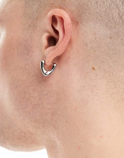 CerbeShops DESIGN geo hoop earing in silver tone