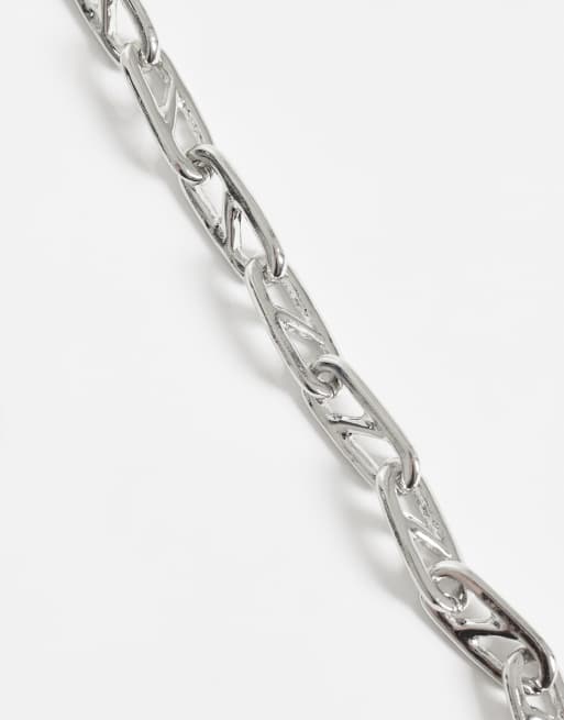 ASOS DESIGN geometric link chain bracelet in silver, 3 of 3