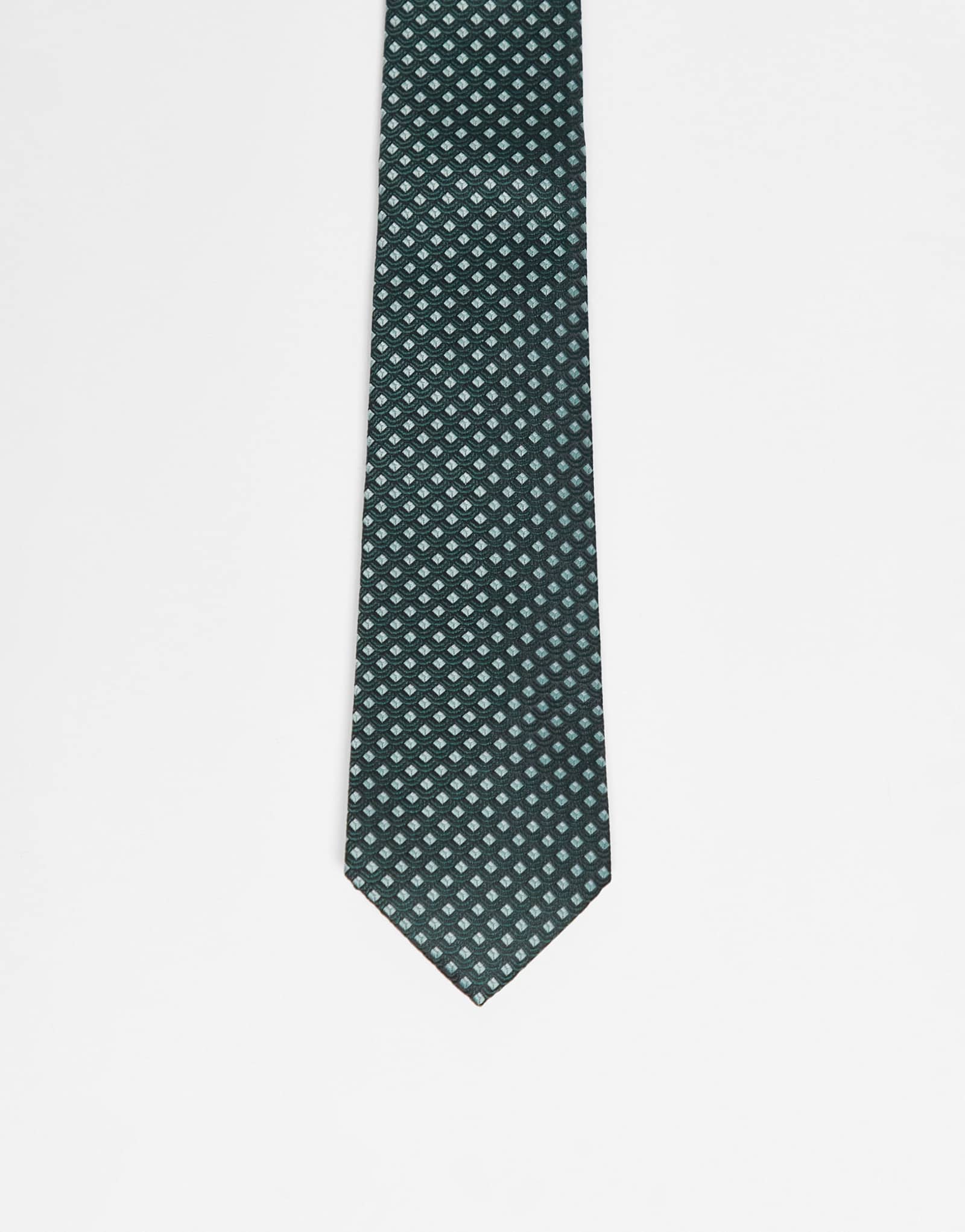 Галстук ASOS DESIGN с геометрическим принтом на шее зеленого цвета