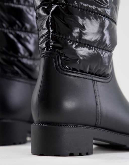 ASOS DESIGN George Bottes de pluie matelass es Noir ASOS