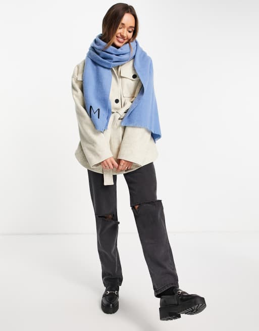 ASOS DESIGN - Gepersonaliseerde sjaal met letter 'M' in zwart - BLACK, 3 van 4