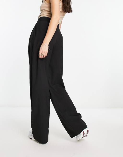ASOS DESIGN - Geplooide broek met wijde pijpen in zwart, 2 van 4